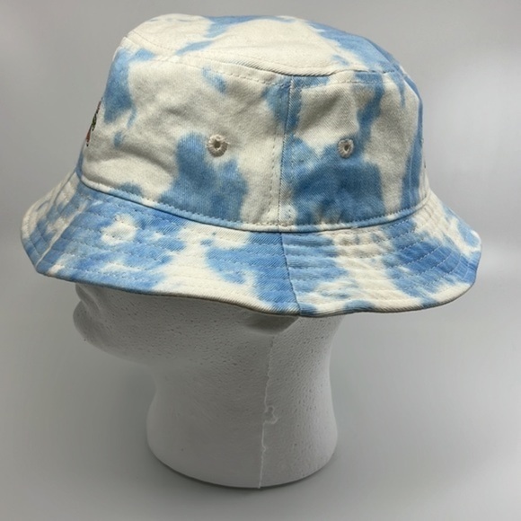 Cross Colours Sunshine Logo Bleached Tie Dye Cloud 90sY2K Embroidered Bucket Hat - Picture 9 of 13